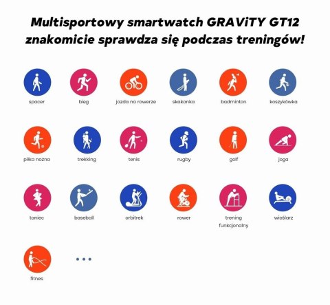 Smartwatch Damski GRAVITY GT12-7 Czarny Pasek Silikonowy + Srebrna Bransoleta Smartwatch Damski GRAVITY GT12-7 Czarny Pasek Silikonowy + Srebrna Bransoleta