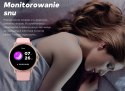 Smartwatch Damski GRAVITY GT12-7 Czarny Pasek Silikonowy + Srebrna Bransoleta