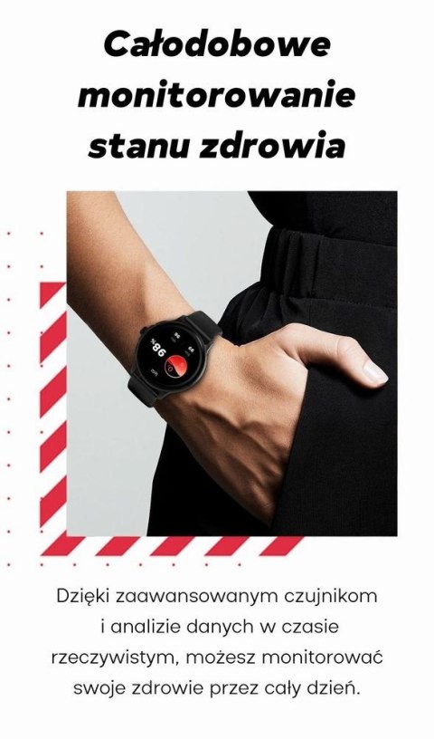 Smartwatch Damski GRAVITY GT12-7 Czarny Pasek Silikonowy + Srebrna Bransoleta Smartwatch Damski GRAVITY GT12-7 Czarny Pasek Silikonowy + Srebrna Bransoleta
