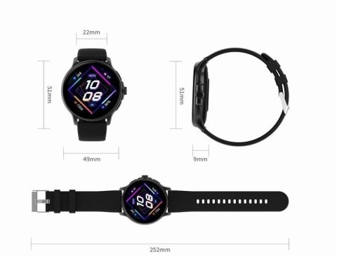 Smartwatch Damski GRAVITY GT12-7 Czarny Pasek Silikonowy + Srebrna Bransoleta Smartwatch Damski GRAVITY GT12-7 Czarny Pasek Silikonowy + Srebrna Bransoleta
