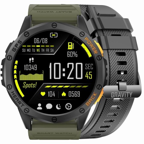Smartwatch Męski GRAVITY GPS GT24-5 Czarny Pasek Silikonowy + Zielony Pasek Silikonowy Smartwatch Męski GRAVITY GPS GT24-5 Czarny Pasek Silikonowy + Zielony Pasek Silikonowy