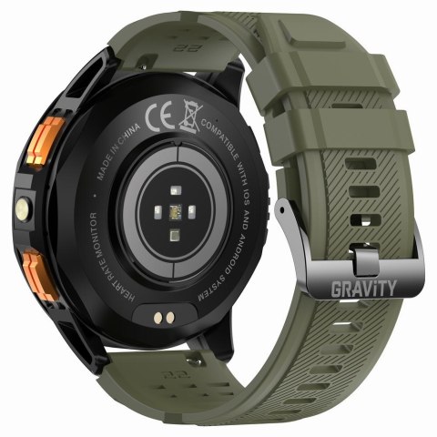 Smartwatch Męski GRAVITY GPS GT24-5 Czarny Pasek Silikonowy + Zielony Pasek Silikonowy Smartwatch Męski GRAVITY GPS GT24-5 Czarny Pasek Silikonowy + Zielony Pasek Silikonowy