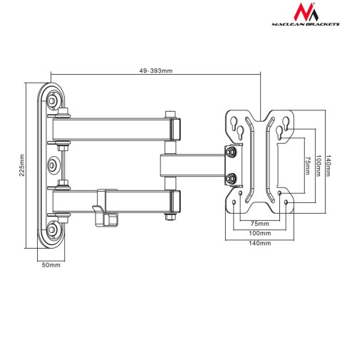 Uchwyt do telewizora Maclean, max VESA 100x100, 13-32", 30kg, MC-740 Uchwyt do telewizora Maclean, max VESA 100x100, 13-32", 30kg, MC-740