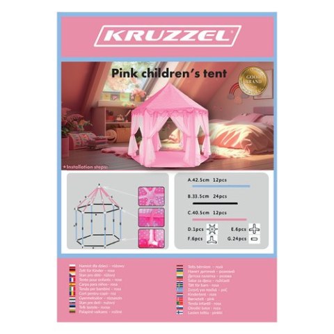 NAMIOT DLA DZIECI RÓŻOWY KRUZZEL 23869 NAMIOT DLA DZIECI RÓŻOWY KRUZZEL 23869