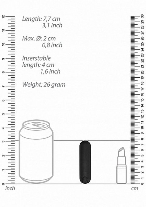 10 Speed Rechargeable Bullet - Black 10 Speed Rechargeable Bullet - Black