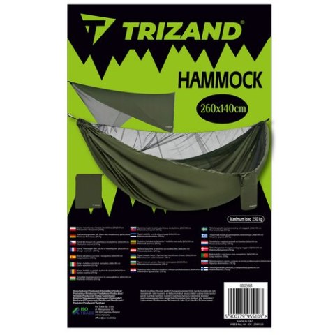 Hamak turystyczny z tarpem i moskitierą 260x140 cm Hamak turystyczny z tarpem i moskitierą 260x140 cm