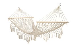 HAMAK OGRODOWY BRAZYLIJSKI BOHO SIATKA FRĘDZLE 200CM ECRU 250KG