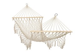 HAMAK OGRODOWY BRAZYLIJSKI BOHO SIATKA FRĘDZLE 200CM ECRU 250KG