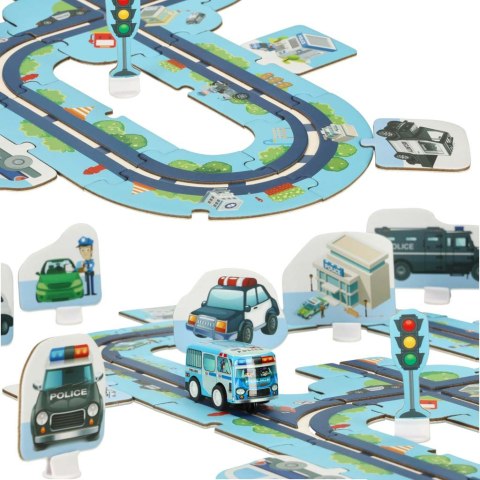 TOR SAMOCHODOWY PUZZLE POLICJA POJAZDY MIASTO 47 ELEMENTÓW TOR SAMOCHODOWY PUZZLE POLICJA POJAZDY MIASTO 47 ELEMENTÓW