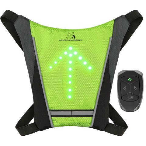 Plecak z sygnalizatorem LED Maclean, z pilotem, MCE420 baterie Lithum 3.7V 500mAh, 2xCR2032, wodoodporność: pilot IPx5, plecak I Plecak z sygnalizatorem LED Maclean, z pilotem, MCE420 baterie Lithum 3.7V 500mAh, 2xCR2032, wodoodporność: pilot IPx5, plecak I