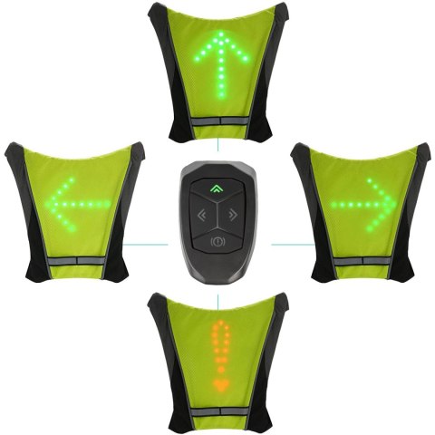 Plecak z sygnalizatorem LED Maclean, z pilotem, MCE420 baterie Lithum 3.7V 500mAh, 2xCR2032, wodoodporność: pilot IPx5, plecak I Plecak z sygnalizatorem LED Maclean, z pilotem, MCE420 baterie Lithum 3.7V 500mAh, 2xCR2032, wodoodporność: pilot IPx5, plecak I