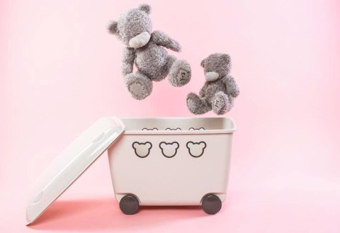 Pojemnik na zabawki 55L BranQ Teddy biały Pojemnik na zabawki 55L BranQ Teddy biały