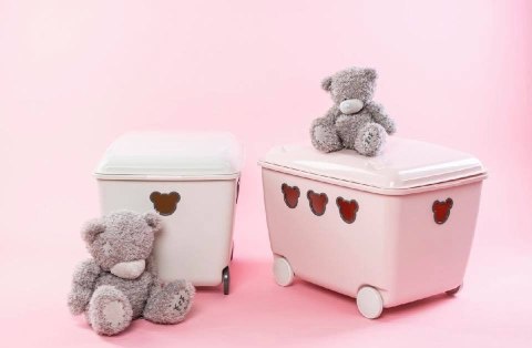 Pojemnik na zabawki 55L BranQ Teddy biały Pojemnik na zabawki 55L BranQ Teddy biały