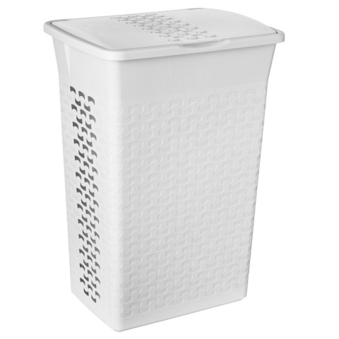 Prostokątny kosz na bielizne lub pranie BranQ 55L Cotton biel antyczna Prostokątny kosz na bielizne lub pranie BranQ 55L Cotton biel antyczna
