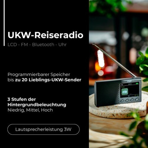AD 1198 Radio przenośne - lcd - fm - bluetooth - zegar AD 1198 Radio przenośne - lcd - fm - bluetooth - zegar