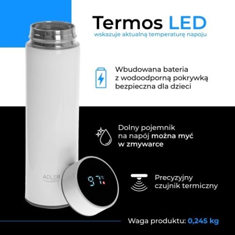 AD 4506 white Termos led 473ml biały AD 4506 white Termos led 473ml biały