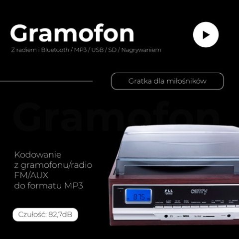 CR 1168 Gramofon z radiem i bluetooth / mp3 / usb / sd / nagrywaniem CR 1168 Gramofon z radiem i bluetooth / mp3 / usb / sd / nagrywaniem
