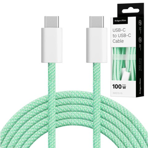 KABEL USB TY PU C - USB TY PU C 100 W 1 M ZIELONY KRUGER&MATZ BASIC KABEL USB TY PU C - USB TY PU C 100 W 1 M ZIELONY KRUGER&MATZ BASIC
