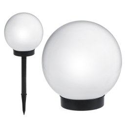 Solarna lampa wolnostojąca ogrodowa GreenBlue, kula 15x15x48cm, bialy LED, GB121