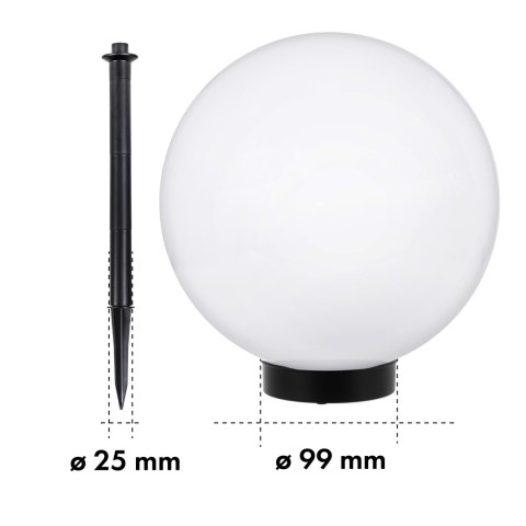 Solarna lampa wolnostojąca ogrodowa GreenBlue, kula 15x15x48cm, bialy LED, GB121 Solarna lampa wolnostojąca ogrodowa GreenBlue, kula 15x15x48cm, bialy LED, GB121