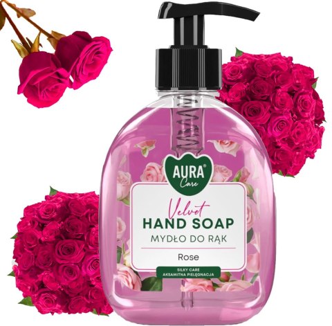AURA Care Mydło Do Rąk Nawilżające Róża 300 ml Z Dozownikiem AHS-001-001 AURA Care Mydło Do Rąk Nawilżające Róża 300 ml Z Dozownikiem AHS-001-001