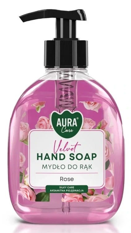 AURA Care Mydło Do Rąk Nawilżające Róża 300 ml Z Dozownikiem AHS-001-001 AURA Care Mydło Do Rąk Nawilżające Róża 300 ml Z Dozownikiem AHS-001-001