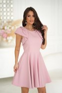ELEGANCKA SUKIENKA Z FALBANAMI - brudny róż