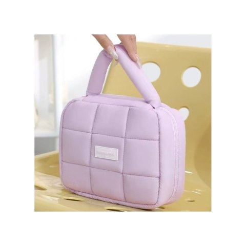 Kosmetyczka damska pikowana kuferek z rączką 18,5 x 12,5 x 13cm KS139FIO