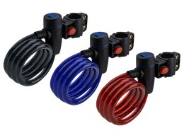 64-002# Blokada rowerowa 1m+2 kluczyki mix kolor