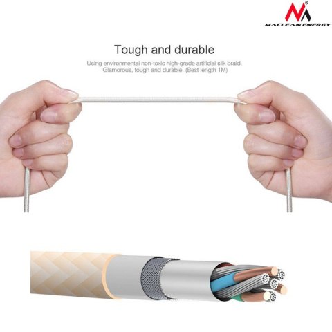 Kabel micro USB magnetyczny silver Maclean Energy MCE160 - Quick & Fast Charge Kabel micro USB magnetyczny silver Maclean Energy MCE160 - Quick & Fast Charge