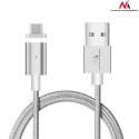 Kabel micro USB magnetyczny silver Maclean Energy MCE160 - Quick & Fast Charge