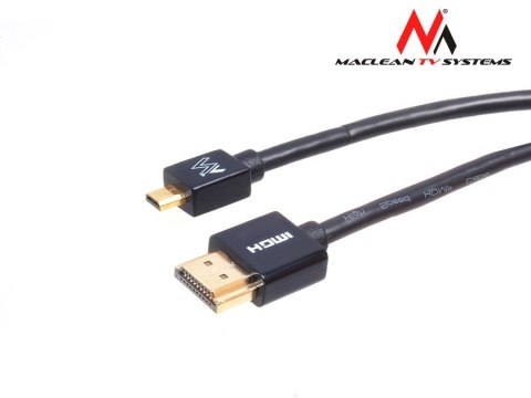 Przewód Maclean, HDMI-microHDMI, ULTRA SLIM, v1.4, A-D, 3m, MCTV-723 Przewód Maclean, HDMI-microHDMI, ULTRA SLIM, v1.4, A-D, 3m, MCTV-723