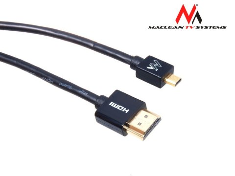 Przewód Maclean, HDMI-microHDMI, ULTRA SLIM, v1.4, A-D, 3m, MCTV-723 Przewód Maclean, HDMI-microHDMI, ULTRA SLIM, v1.4, A-D, 3m, MCTV-723