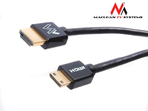 Przewód Maclean, HDMI-miniHDMI, ULTRA SLIM, v1.4, A-C, 0,5m, MCTV-710 Przewód Maclean, HDMI-miniHDMI, ULTRA SLIM, v1.4, A-C, 0,5m, MCTV-710