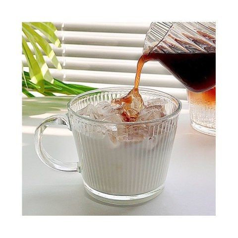 Filiżanka szklanka ryflowana duża 400 ml 1szt SZK156