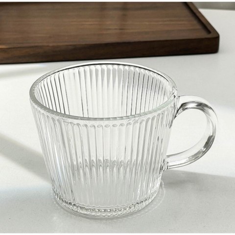 Filiżanka szklanka ryflowana duża 400 ml 1szt SZK156