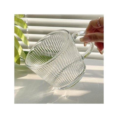 Filiżanka szklanka ryflowana duża 400 ml 1szt SZK156