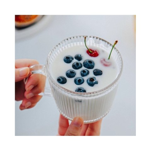 Filiżanka szklanka ryflowana duża 400 ml 1szt SZK156