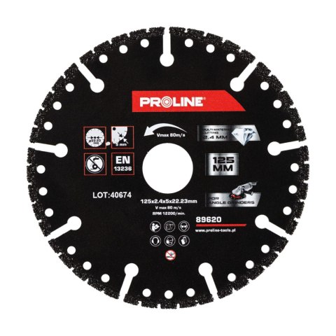 Tarcza diam.do cięcia,multi-materiał.,125*2.4* 22.23,proline Tarcza diam.do cięcia,multi-materiał.,125*2.4* 22.23,proline