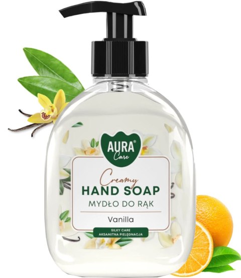 AURA Care Mydło Do Rąk Kremowe Wanilia 300 ml Z Dozownikiem AHS-001-003 AURA Care Mydło Do Rąk Kremowe Wanilia 300 ml Z Dozownikiem AHS-001-003