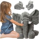 MASKOTKA PLUSZOWA PRZYTULANKA PLUSZAK SŁOŃ SŁONIK MIĘKKI SZARY DUŻY 60CM