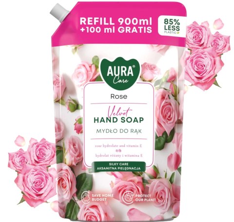 AURA Care Mydło Do Rąk Nawilżające Róża 1000 ml Uzupełniające AHS-002-001 AURA Care Mydło Do Rąk Nawilżające Róża 1000 ml Uzupełniające AHS-002-001