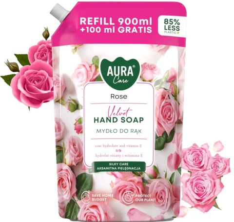 AURA Care Mydło Do Rąk Nawilżające Róża 1000 ml Uzupełniające AHS-002-001 AURA Care Mydło Do Rąk Nawilżające Róża 1000 ml Uzupełniające AHS-002-001