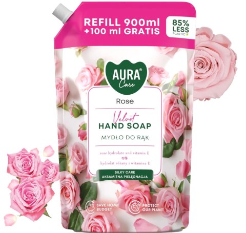 AURA Care Mydło Do Rąk Nawilżające Róża 1000 ml Uzupełniające AHS-002-001 AURA Care Mydło Do Rąk Nawilżające Róża 1000 ml Uzupełniające AHS-002-001