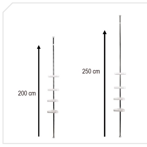 PÓŁKA ŁAZIENKOWA NAROŻNA TELESKOPOWA POD PRYSZNIC 250 CM PÓŁKA ŁAZIENKOWA NAROŻNA TELESKOPOWA POD PRYSZNIC 250 CM