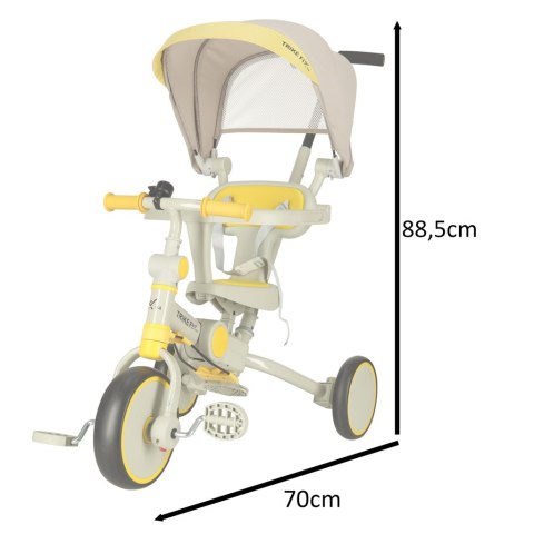 ROWEREK TRÓJKOŁOWY TRIKE FIX V4 ŻÓŁTO-SZARY Z DASZKIEM ROWEREK TRÓJKOŁOWY TRIKE FIX V4 ŻÓŁTO-SZARY Z DASZKIEM