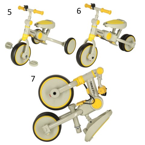ROWEREK TRÓJKOŁOWY TRIKE FIX V4 ŻÓŁTO-SZARY Z DASZKIEM ROWEREK TRÓJKOŁOWY TRIKE FIX V4 ŻÓŁTO-SZARY Z DASZKIEM