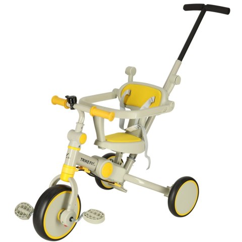 ROWEREK TRÓJKOŁOWY TRIKE FIX V4 ŻÓŁTO-SZARY Z DASZKIEM ROWEREK TRÓJKOŁOWY TRIKE FIX V4 ŻÓŁTO-SZARY Z DASZKIEM