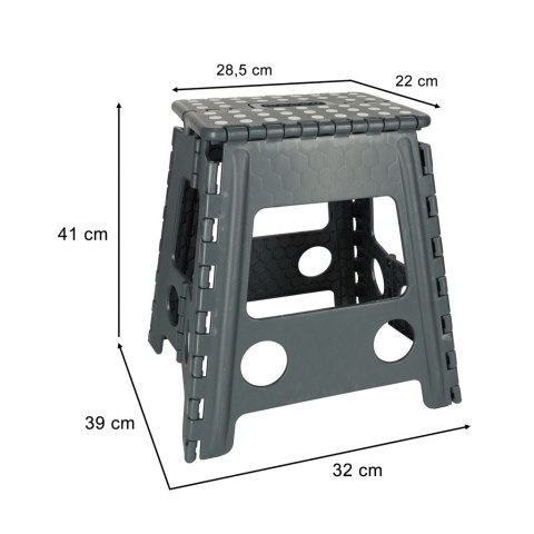 STOŁEK TABORET SKŁADANY ANTYPOŚLIZGOWY 39CM CIEMNY SZARY STOŁEK TABORET SKŁADANY ANTYPOŚLIZGOWY 39CM CIEMNY SZARY