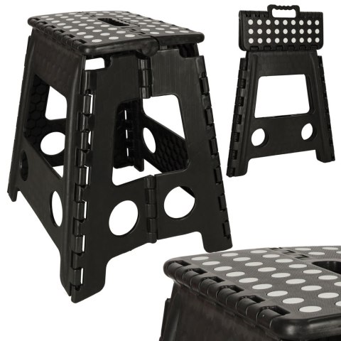 STOŁEK TABORET SKŁADANY ANTYPOŚLIZGOWY 39CM CZARNY STOŁEK TABORET SKŁADANY ANTYPOŚLIZGOWY 39CM CZARNY